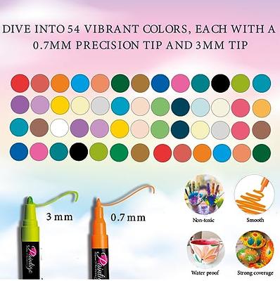 Paint Pens - 42 Paint Markers - Extra Fine Tip Paint Pens (0.7mm) - Great  for Rock Painting, Wood, Canvas, Ceramic, Fabric, Glass - 40 Colors + Extra