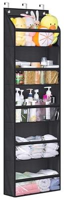 Fixwal 6-Shelf Over Door Hanging Pantry Organizer Hanging Storage with  Clear Plastic Pockets Behind The Door Storage Organizer with 3 Small PVC