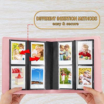 elfonsol Polaroid Photo Album 2x3 - Linen Cover, Front Window, Film Book  with 208 Vertical Pockets for Fujifilm Instax Mini 7s 8 9 11, K-pop