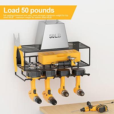 1pc Power Tool Organizer Wall Mount,3 Layer Tool Organizer And Storage  Rack,Drill Holder Wall Mount,Heavy Duty Metal Tool Shelf For Garage  Organizatio