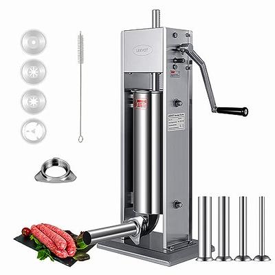 VEVOR Sausage Stuffer, Manual 7LB/3L Capacity, Two Speed 304 Stainless  Steel Sausage Filling Machine with 4 Stuffing Tubes, Silver