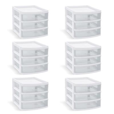 Deflecto 6 13/16 x 10 x 7 Clear 3-Drawer Organizer