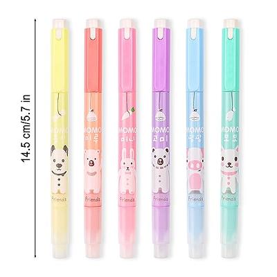 6pcs Highlighter Pen Macaron Color Smooth Writing Soft Nib Aesthetic Cute Double Head Art Marker Pen for School,B