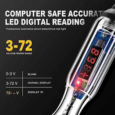 AWBLIN Automotive Test Light Digital LED Circuit Tester, 3-60V DC Auto  Electric Tester Light Tool with Voltmeter and Probe for Checking Vehicle  Car