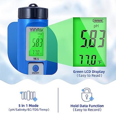 RCYAGO Bluetooth PH Meter, Digital PH Tester 0.01 Resolution High Accuracy  Water Quality Tester with Backlit LCD Display and ATC for Drinking Water