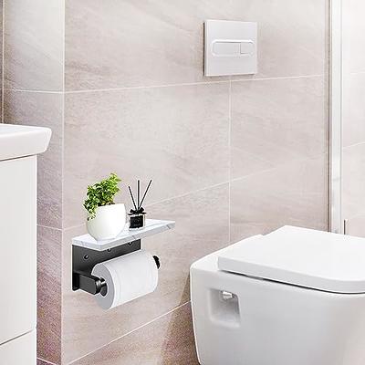 Toilet Paper Holder with Natural Marble Shelf, Matte Black Toilet Paper  Roll Holder Wall Mount for Bathroom, Tissue Holder Suitable for Mega Roll  Paper - Yahoo Shopping