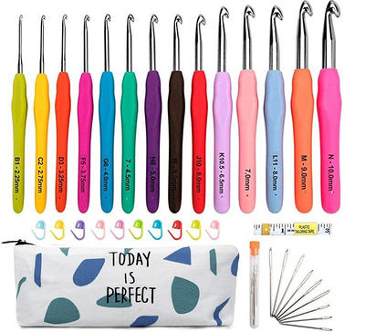 10 Small Sizes Crochet Hooks Set, Lace Crochet Hooks 0.5mm - 2.75mm Ergonomic Soft Grip Handle Crochet Hook Needles Thread Crochet Hooks Yarn Lace