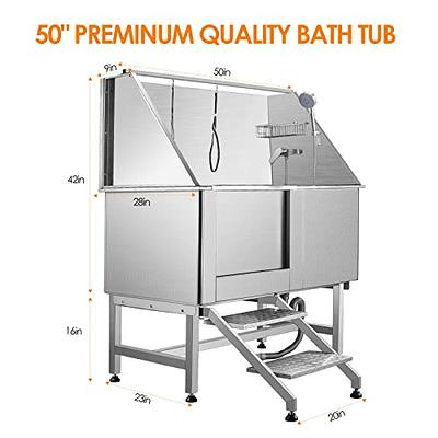 Crtkoiwa Professional Dog Grooming Tub,50 Stainless Steel Pet Bathing Tub  Large Dog Wash Tub with Steps Faucet & Accessories Dog Washing Station. -  Yahoo Shopping