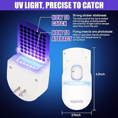 Flying Insect Trap HU002 Plug-in Fly Trap Indoor, Electric Bug Killer  Indoor Gnat Catcher Fly Tapper with Night Light UV Attractant Catcher for