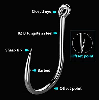 Saltwater Fishing Large Size Stainless Steel Hook Barbed Offset