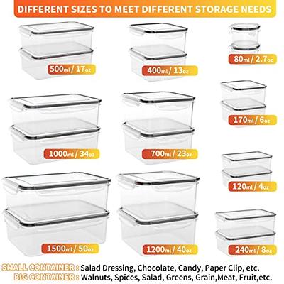 40 Pcs Food Storage Containers with Lids Airtight (20 Containers & 20 Lids),  Plastic Meal Prep Container for Pantry & Kitchen Organization, BPA-Free,  Leak-Proof with Labels & Marker Pen