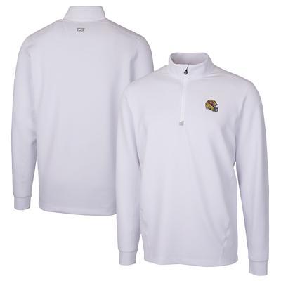 Women's Cutter & Buck White Cincinnati Bengals Helmet Logo DryTec Traverse Stretch Quarter-Zip Pullover Top