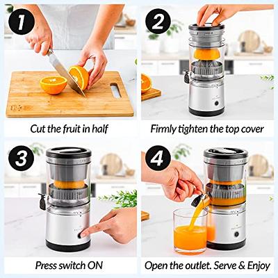  Citrus Juicer Machines Rechargeable - Portable Juicer with USB  and Cleaning Brush for Orange, Lemon, Grapefruit: Home & Kitchen