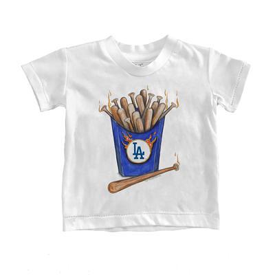 Youth Tiny Turnip White Los Angeles Dodgers Hot Bats T-Shirt