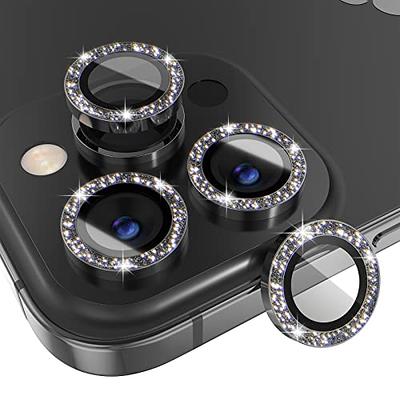 YWXTW for iPhone 15 Plus/ iPhone 15 Camera Lens Protector, Individual Bling  Glitter Metal Ring Tempered Glass Camera Screen Protector for iPhone 15