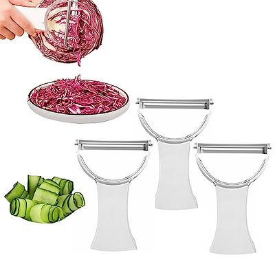 Cabbage Slicer Vegetable Peeler Wide Mouth Stainless Steel Cabbage shredder  Cutting Tools gadget for Salad with cleaning brush