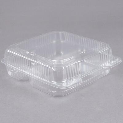 Durable Packaging PXT-600 Duralock 6 x 6 x 3 Clear Hinged Lid