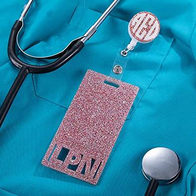 Badge Reel & Badge Buddy Vertical and Horizontal, Custom Glitter Acrylic  Badge Card, Nurse Badge Holder RN, Personalized Tags for Id Badges, Nurse Id Decor