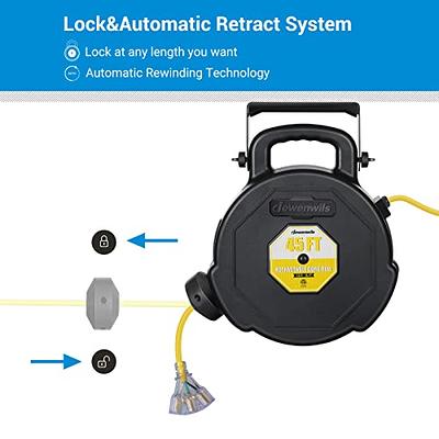 Auto retractable electrical extension power cord reels 2 meters