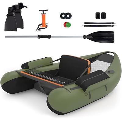 Inflatable Fishing Float Tube w/ Pump, Paddle, Storage Pockets