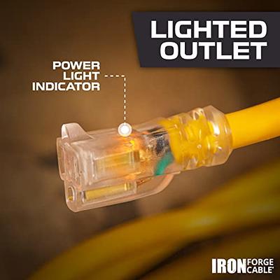 SOUTHWIRE, 10/3 SJTW 50' YELLOW OUTDOOR EXTENSION CORD WITH POWER  LIGHTINDICATOR