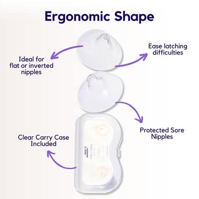 Nipple Shields for Nursing Newborn, Upgraded 25mm Nippleshield for  Breastfeeding Nursing Mothers with Inverted & Sore Nipple with Carrying Case