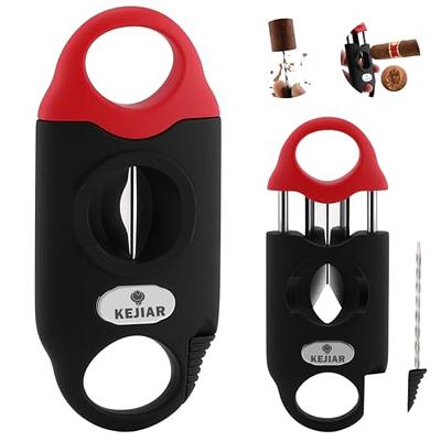 XIFEI Cigar Cutter V-Cut Guillotine Stainless Steel Scissors Cigars  Clippers Sharp Blade Built-in Cigar Punch Ergonomic Design Perfect Cigar  Accessory