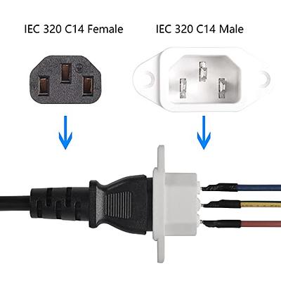 3 Pin IEC C14 AC Inlet Male Plug Power Socket 10A 250V