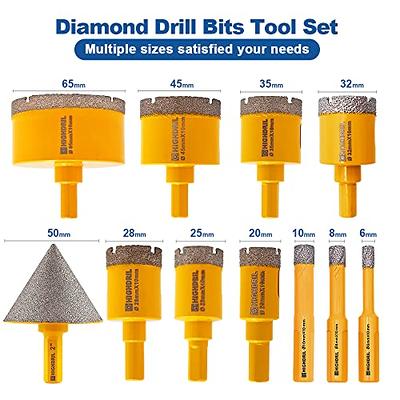 HIGHDRIL Diamond Drill Bits Kit with Triangle Shank for Porcelain