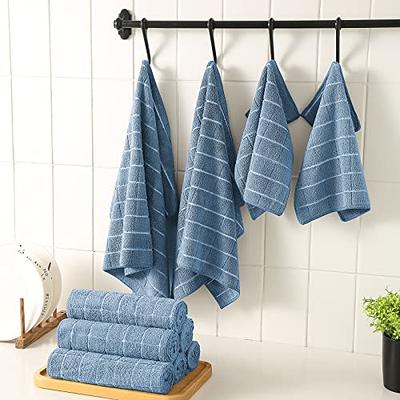 Puomue Microfiber Kitchen Towels and Dishcloths Set, 26 X 18 Inch and 12 X  12 Inch, Set of 12 Bulk Lint Free Dish Towels for Drying Dishes, Blue -  Yahoo Shopping