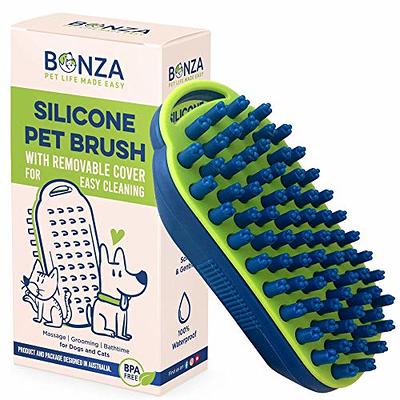 Dog Bath Brush,Rubber Dog Shampoo Grooming Brush, Silicone Shower Wash  Curry Brush, Pet Scrubber for Short Long Haired Dogs Cats Massage Comb,  Soft