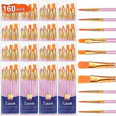 10pcs1 Pack Pink Paint Brushes Set, 10 Pieces Round Pointed Tip  Paintbrushes Artist Acrylic Paint Brushes for Acrylic Oil Watercolor, Face  Nail Body