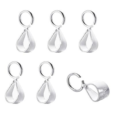 6Pcs 925 Sterling Silver Slider Pendant Clasp Bail Connector