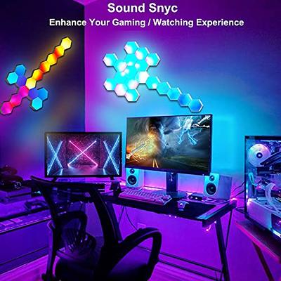 LED Hexagon Lights, Smart Hexagon Wall Lights App & Remote Control,LED  Light Panels Gaming Lights for Wall Music Sync,DIY