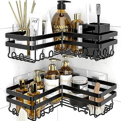 TOPCHASE Corner Shower Caddy, Shower Organizer with Soap Holder, 14 Hooks,  Adhesive Shower Shelf for Inside Shower, 3 Pack Black Shower Rack, No  Drilling Stainless Steel Bathroom Shower Storage Basket - Yahoo Shopping