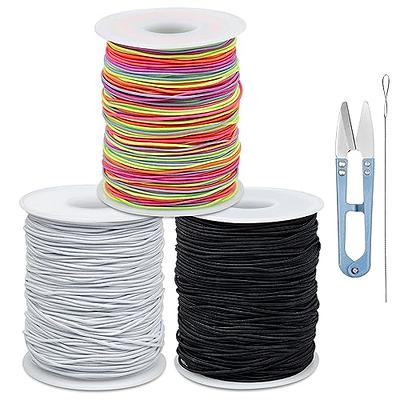 Elastic String for Bracelets, 1mm Clear Elastic String + 0.8mm