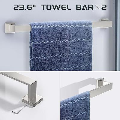 TURS Bathroom Accessories 4-Pieces Bathroom Hardware Set Polished Chrome  Towel Bar Set Stainless Steel Towel Holder Set