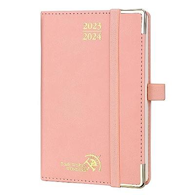 POPRUN Small Planner 2023-2024 (4''x 6.25'') Academic Planner Weekly and  Monthly (July 23-June 24) Leather Hard Cover, Planner with Hourly Time  Slot, Calendar, for Purse 100 GSM Paper- Pink - Yahoo Shopping