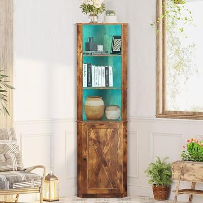 ALBOMI Corner Cabinet with 3 Storage Baskets, USB Ports and Outlets, Small  Space Wooden Corner Cube Storage, Kids Corner Bookshelf for Living Room