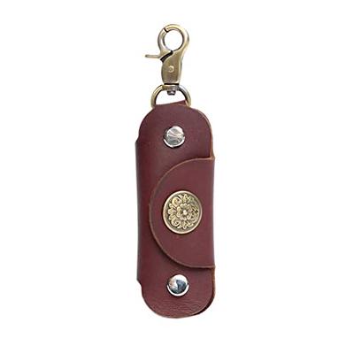 Northwall Key Organizer Keychain, 100% Italian Leather Compact Key Holder,  Secure Locking Mechanism, Holds up to 7 Keys, (ThorKey Brown)