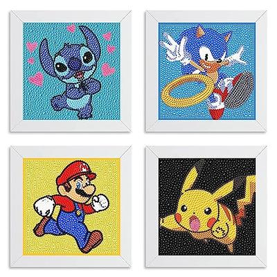 4 Pack Diamond Painting Kits for Kids with Framed - 5D Cartoon