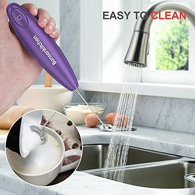 SIMPLETaste Milk Frother Handheld Battery Operated Electric Foam Maker,  Drink Mixer with Stainl 
