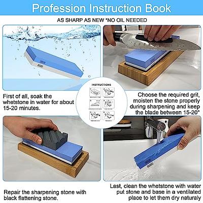 Knife Sharpening Stone Set, Premium Whetstone Sharpener 4 Side