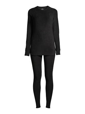 ClimateRight by Cuddl Duds Women's Stretch Fleece Long Sleeve Crew Neck Top  & Legging Base Layer Set, Sizes XS to 4XL - Yahoo Shopping