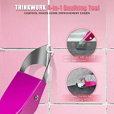 THINKWORK Stainless Steel Caulking Tools, 4 in 1 Sealant Finishing Tool,  Grout Removal Tool, Silicone Caulking Tool Caulk Remover for Kitchen  Bathroom Window Sink Tile Joint, Orange