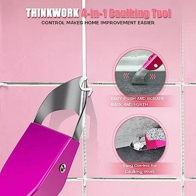 Upgraded Caulking Tool, 4 in 1 Silicone Caulking Tool Kit, Caulk Remover,  Grout Removal Tool, Caulk Finishing Tool for Bathroom, Kitchen, Floor