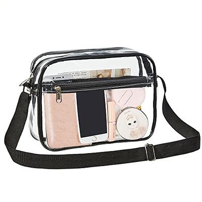 HULISEN Clear Crossbody Bag Stadium Approved, Clear Purse for Women Men,  Transparent Messenger Shoulder Handbag for Concert, Travel, Work, Sports  (Pink Leopard): Handbags