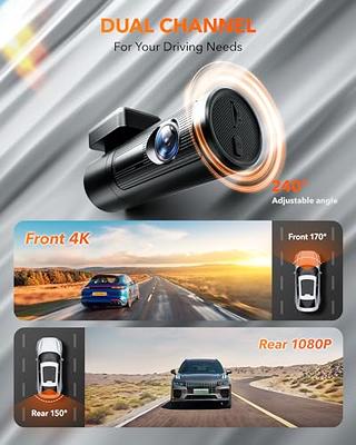 i05 | WOLFBOX Dash Cam Front and Rear, 4K Dash Cam with GPS WiFi UHD  2160P/1600P + 1080P