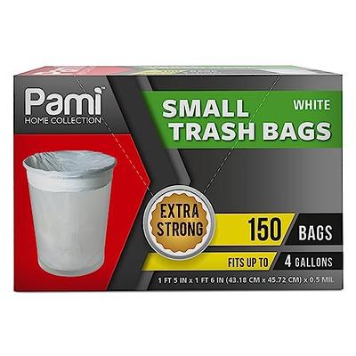  4 Gallon Drawstring Trash Bags [75 Count] Small Garbage Bags –  Extra Strong,Tear Free, Leak-proof– Unscented Trash Bin Liners for Kitchen,  Bathroom, Bedroom, Office - 1.2 Mil Thick