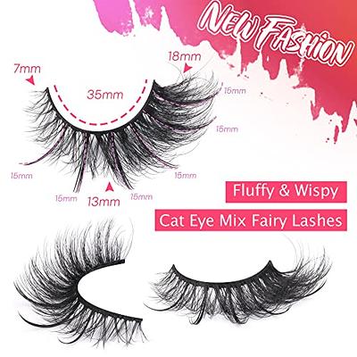 False Eyelashes Fluffy Faux Mink Lashes Wispy Fairy Cat Eye Lashes